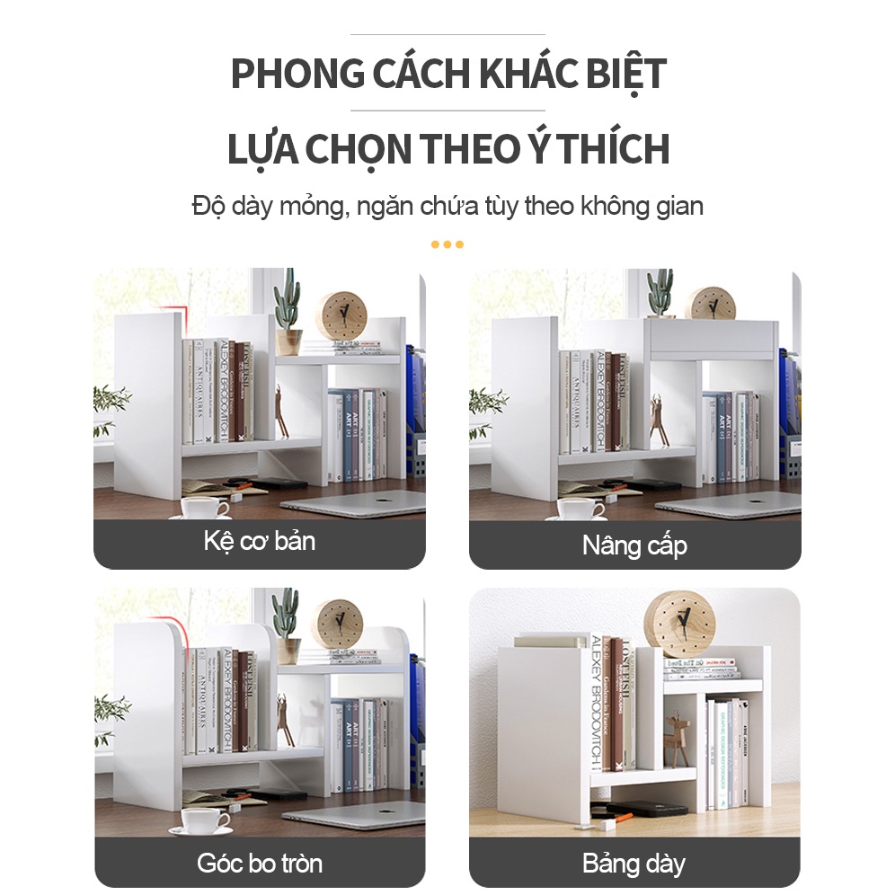 Kệ sách để bàn bằng gỗ đa năng SAGOKER, mã KSD893