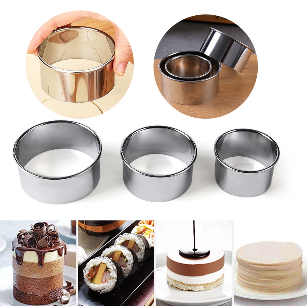 Set 5 Khuôn Tròn Cắt Bột Bánh Bằng Thép Không Gỉ