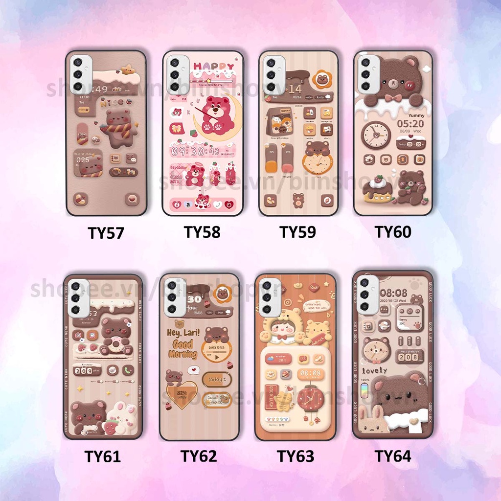 Ốp Samsung M52 5G in 3D icon gấu nổi siêu xinh, siêu đáng yêu, cá tính phong cách
