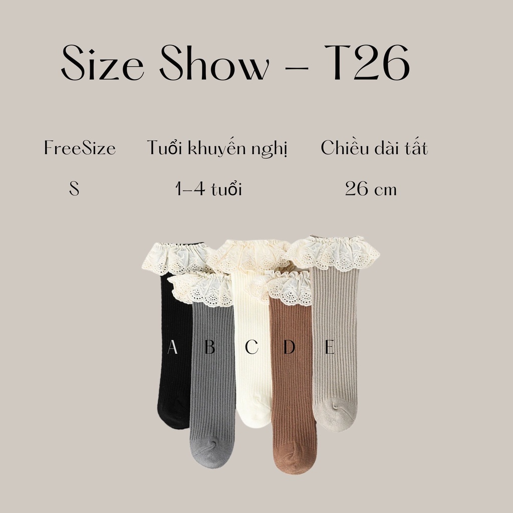 Tất vớ cao cổ viền bèo kiểu dáng tiểu thư Nemo baby, tất không gót unisex cho bé 1-4y Mimo baby T26
