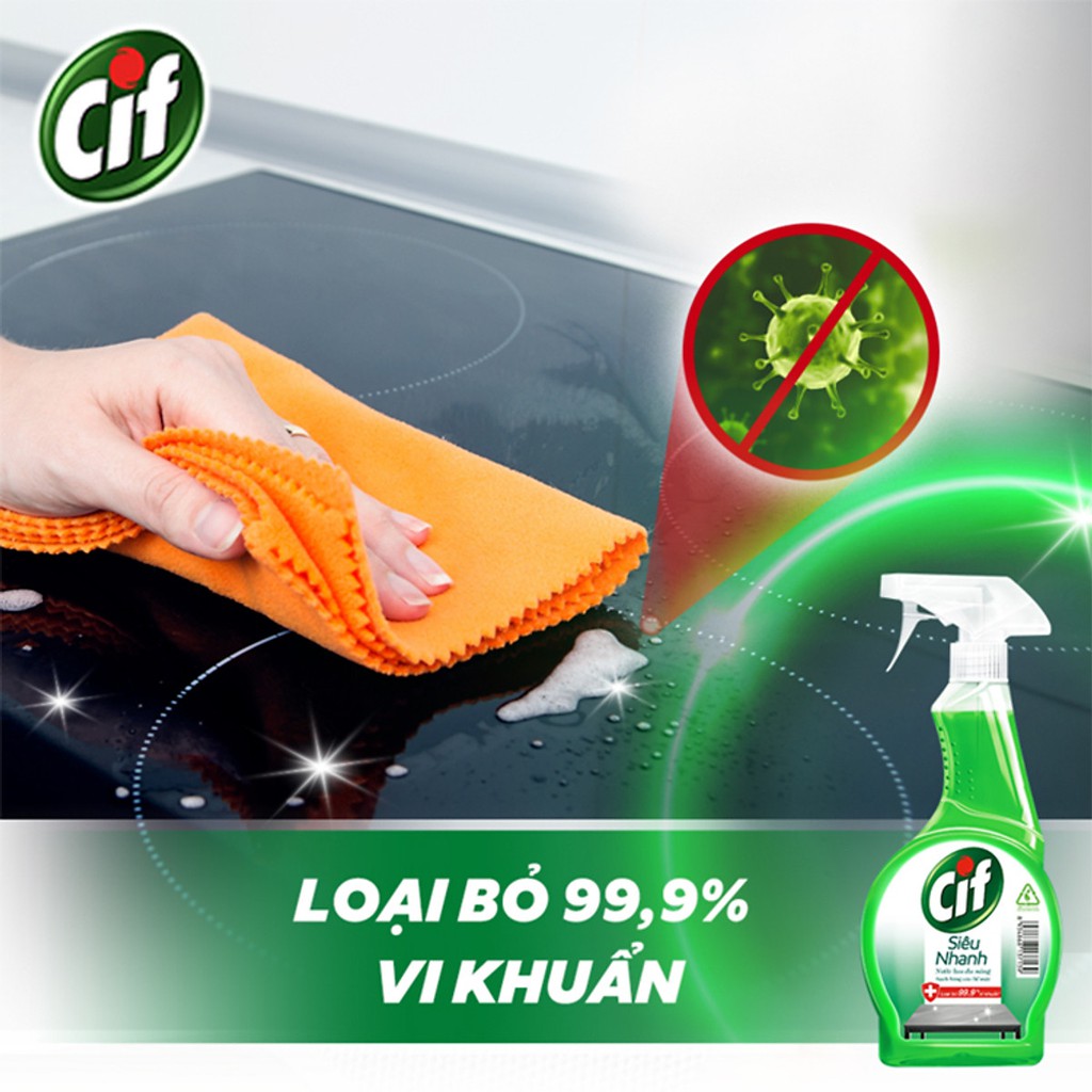 CIF Nước lau đa năng Siêu nhanh Chai 500ml