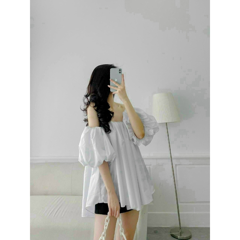 Áo Kiểu Trễ Vai Babydoll Tay Phồng Cúp Ngực Ra Dáng Tiểu Thư Xinh Xắn A5293 | WebRaoVat - webraovat.net.vn