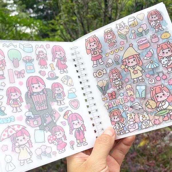 Hộp gồm sổ Sticker đính kèm dao rọc giấy hình bút