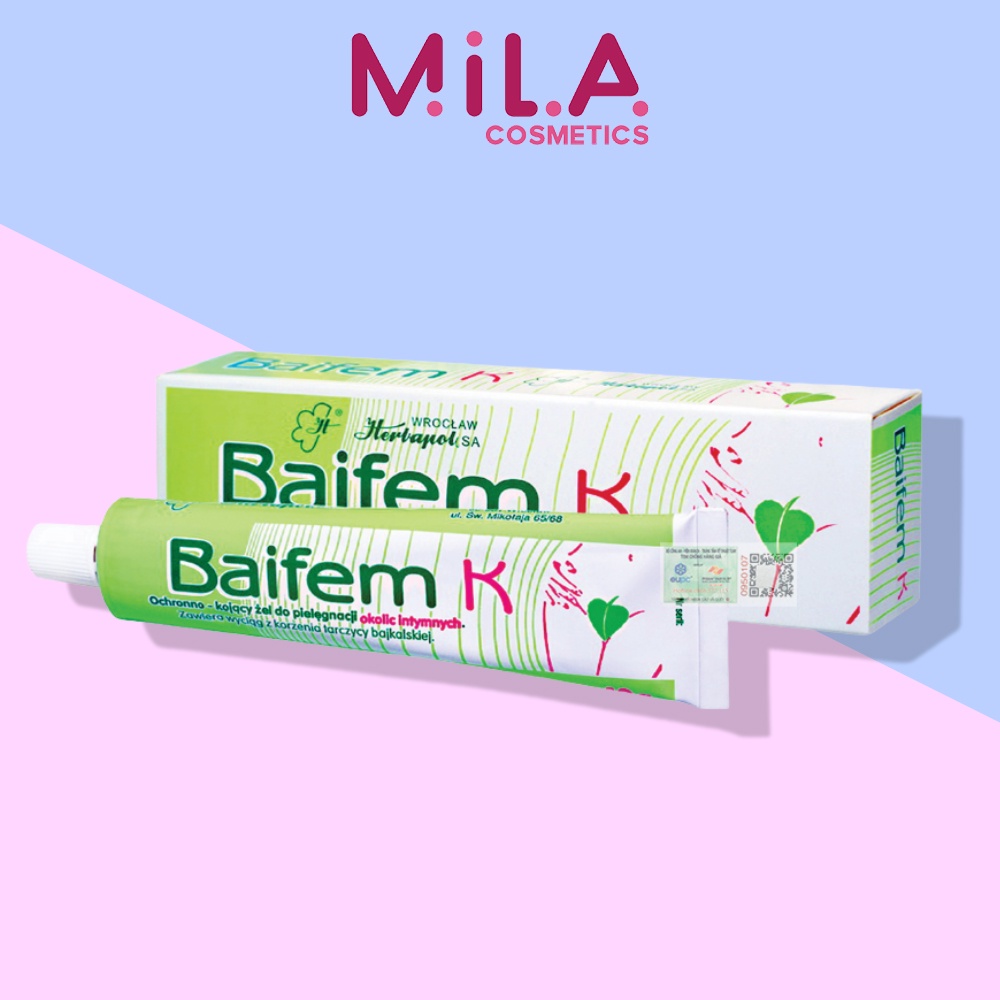 Gel Dưỡng Hoàng Cầm Baifem K Herbapol Wroclaw, Bảo Vệ, Dịu Nhẹ 15g