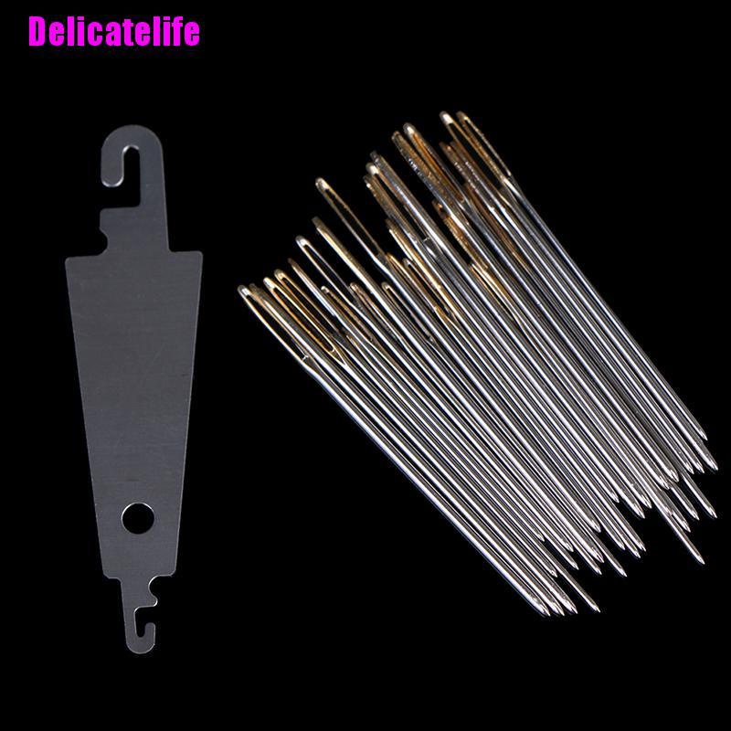 Bộ 30 kim thêu tay hình đôi mắt màu vàng kèm chỉ