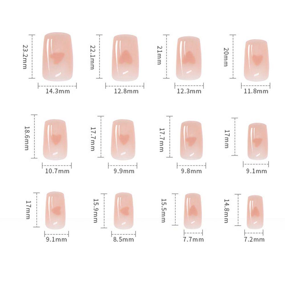 Bộ Móng Tay Giả Dạng Nhấn Họa Tiết Hoa Trái Tim Tình Yêu Thời Trang Phong Cách Nhật Bản