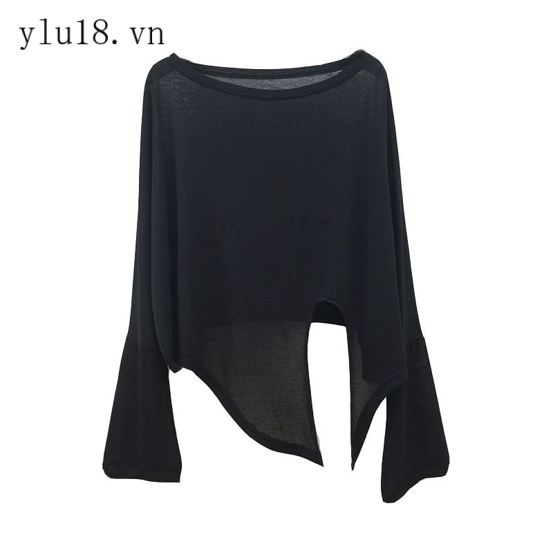 Áo Thun Chống Nắng Tay Dài Dáng Rộng Thiết Kế Thắt Nút Màu Trơn Thời Trang Mùa Hè Mới 300 Jin