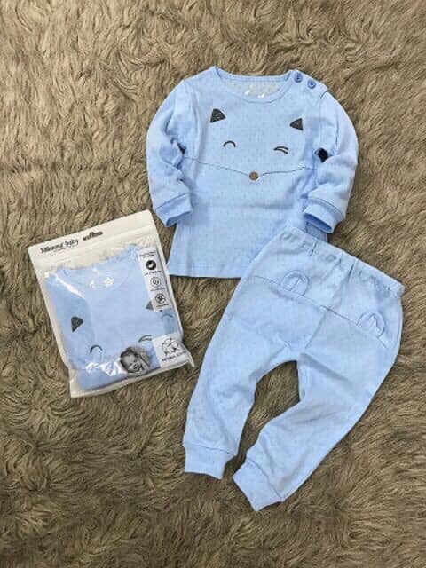 [ẢNH THẬT] Bộ thu đông vải thoáng Momma Baby cài vai mềm mịn cho bé