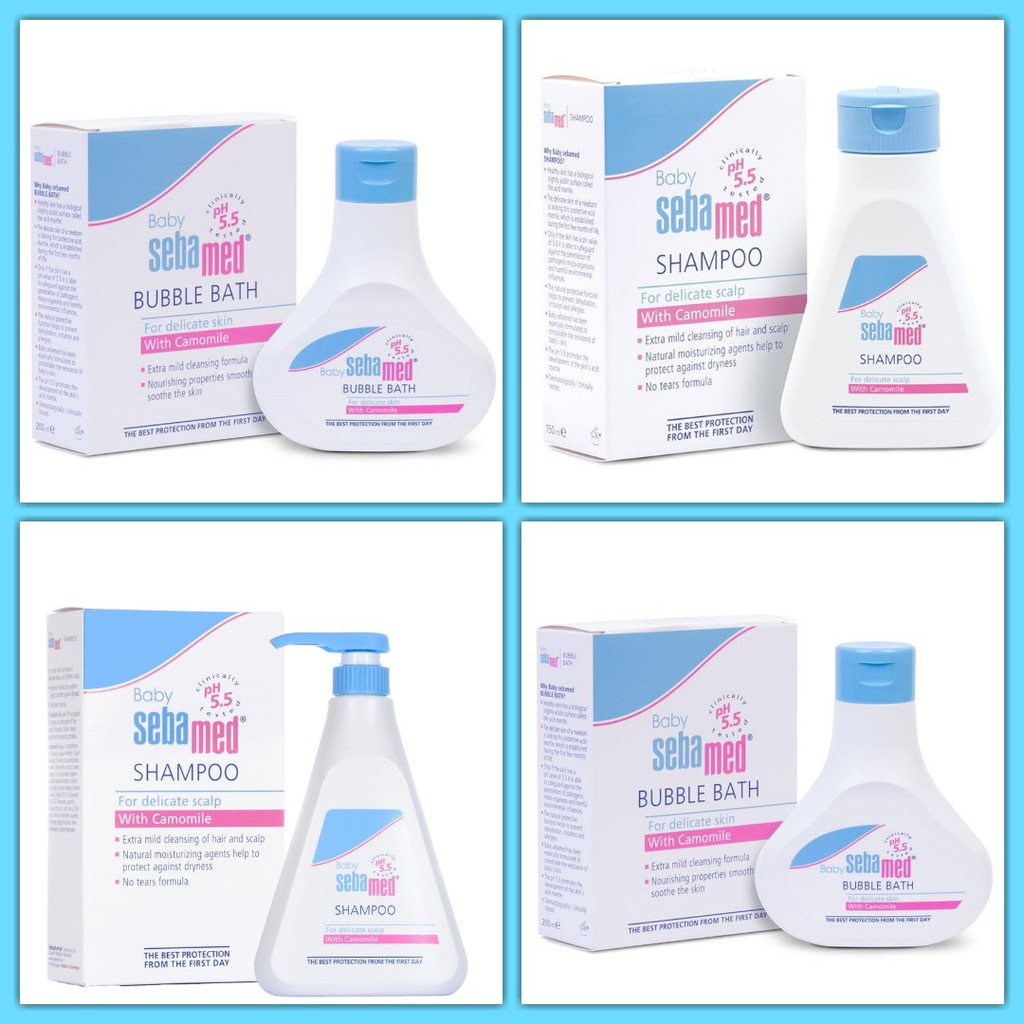 Bộ Sản Phẩm Dịu Nhẹ Chăm Sóc Làn Da Nhạy Cảm Cho Bé Sebamed pH 5.5 (150ml,200ml & 500ml)