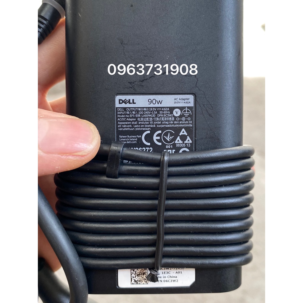 Sạc pin laptop Dell oval 90W chính hãng zin tháo máy Dell
