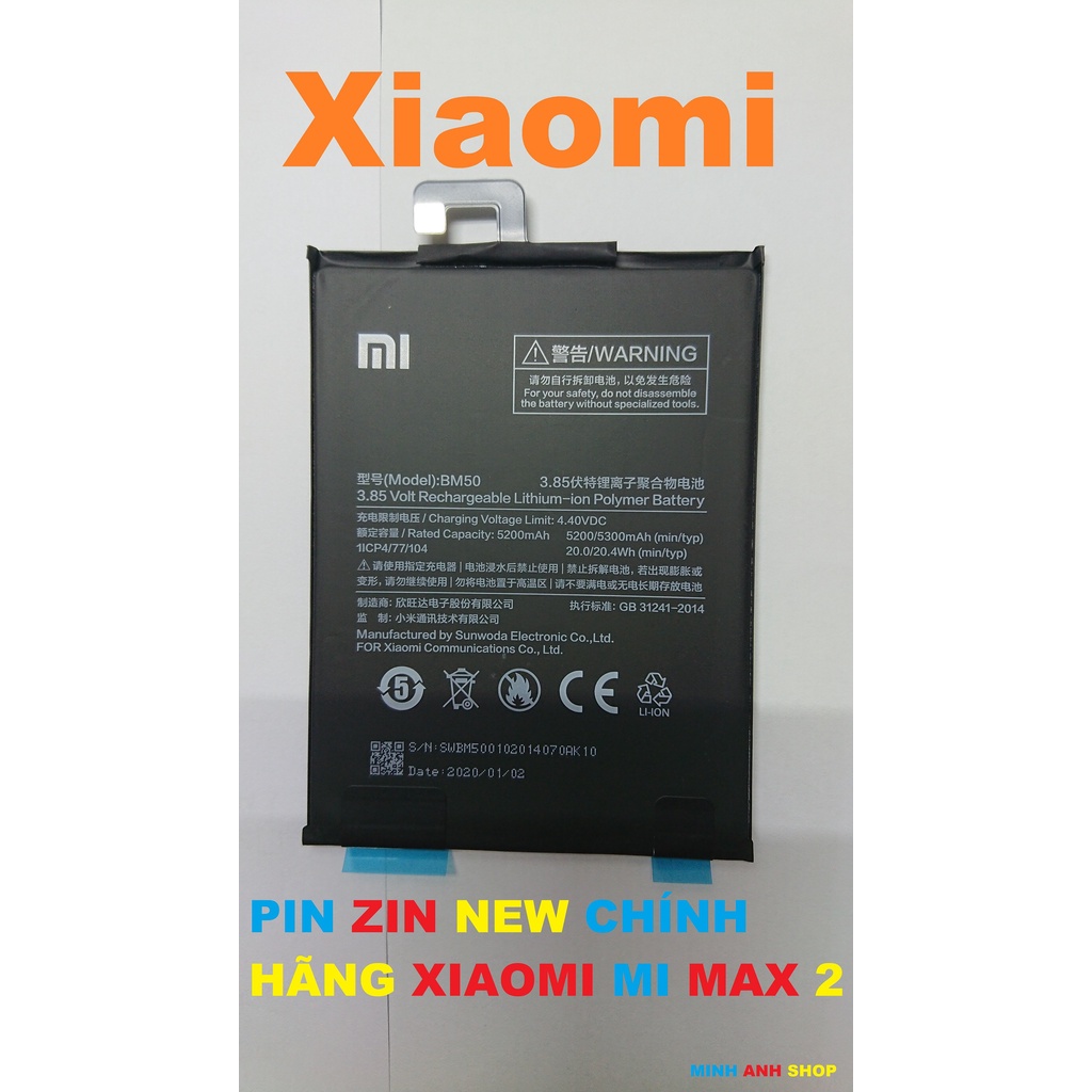 PIN ZIN NEW CHÍNH HÃNG CHO XIAOMI MI MAX 2-BM50