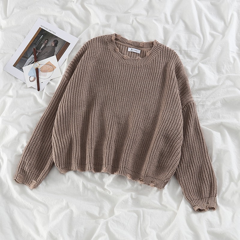 Áo Sweater form rộng tay dài/Chân váy dài hoạ tiết caro thời trang cho nữ (có bán lẻ) | BigBuy360 - bigbuy360.vn