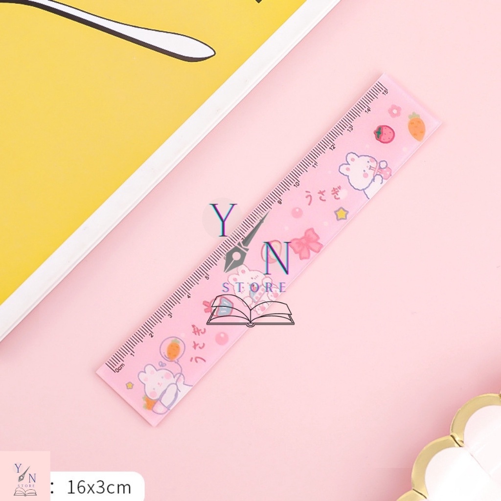 Thước Kẻ Hoạt Tiết Hoạt Hình Acrylic 15cm