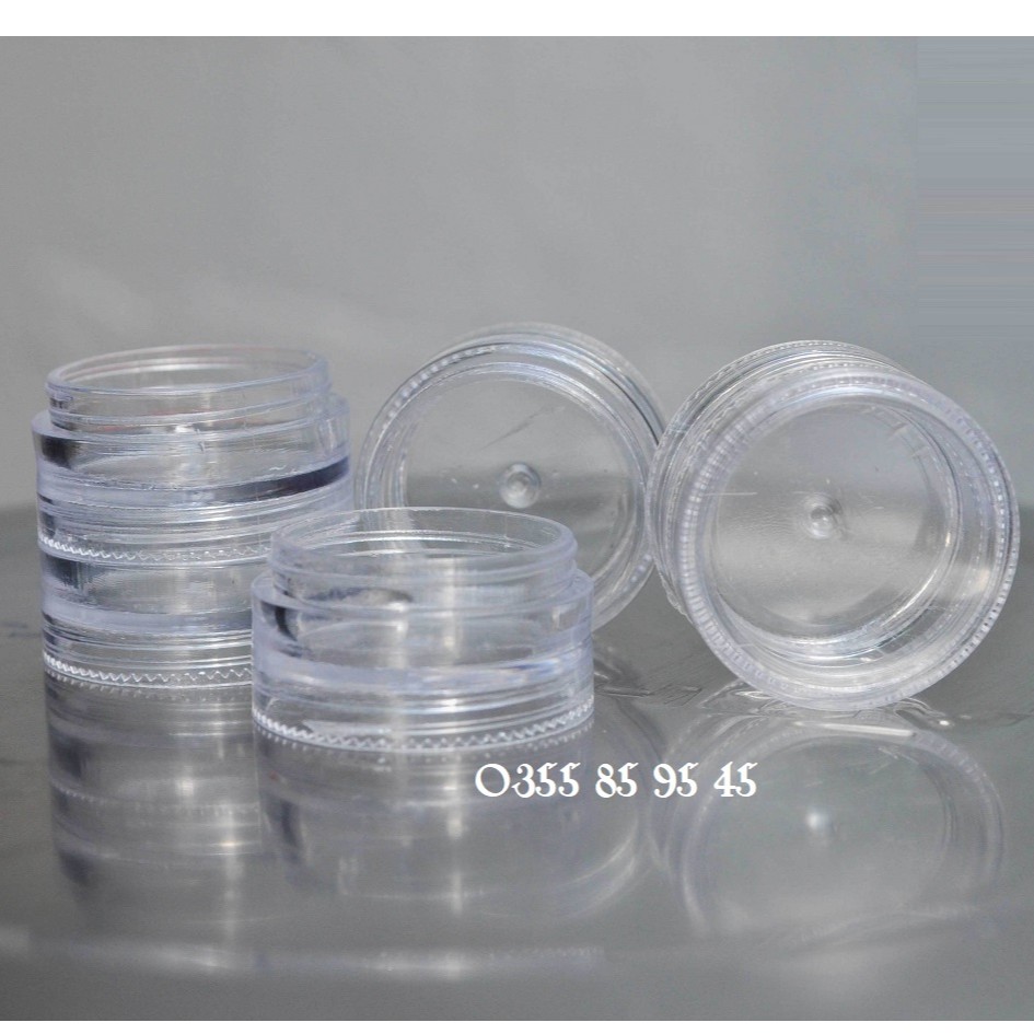 Combo 100 hũ nhựa trong suốt chiết mỹ phẩm có thể xếp tầng 5g 5ml