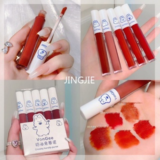 Set 5 son môi Von Gee dưỡng ẩm thiết kế hình thỏ dễ thương