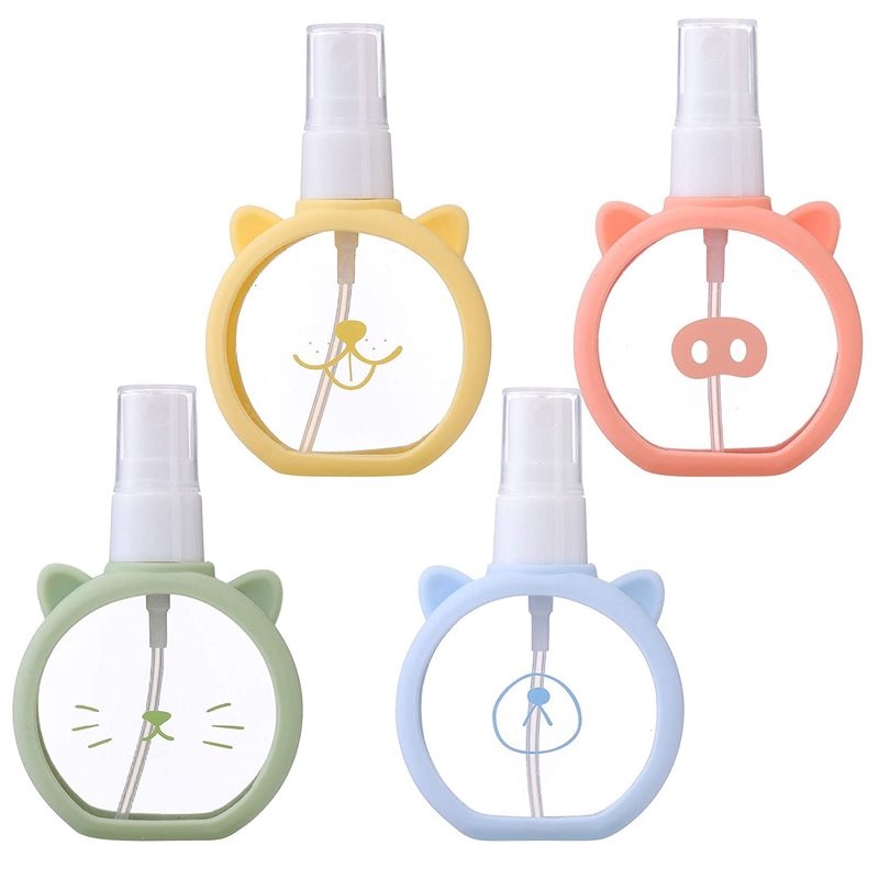 Bình xịt cồn khử trùng mini 55ml hình mèo hoạt hình dễ thương có thể làm đầy lại tiện lợi