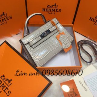 Túi xách hm kelly da rắn size đáy 20