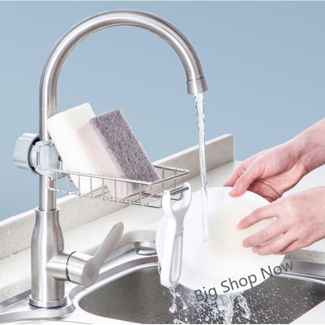 Khay rổ gắn vòi nước bồn rửa chén, giá inox thép không gỉ treo vòi lavabo, nhà tắm, chậu rửa bát, Giỏ treo để đồ đa năng