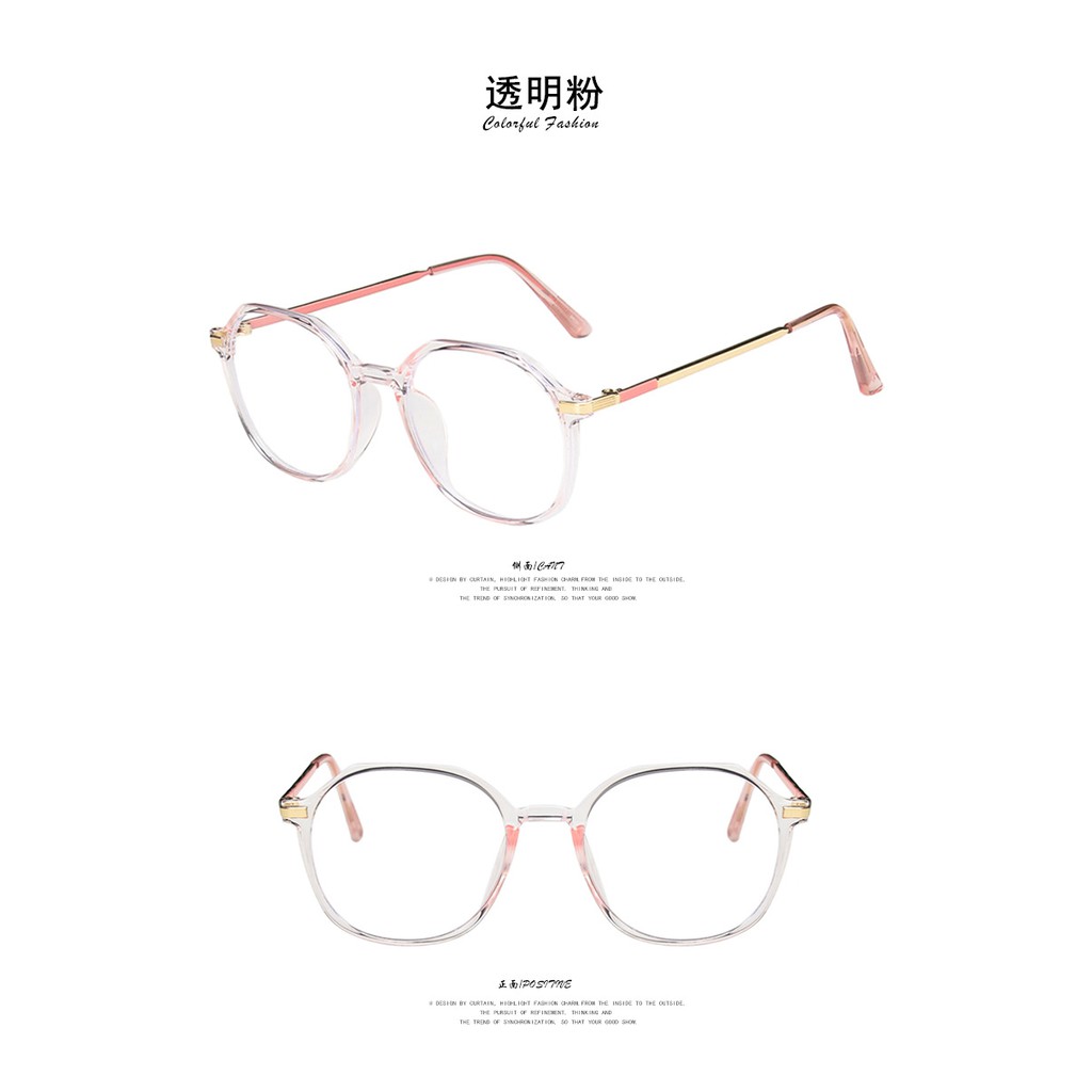 【Replaceable Lenses】Computer Chống Bức Xạ Tròn Retro Kính Mắt Kính Nữ