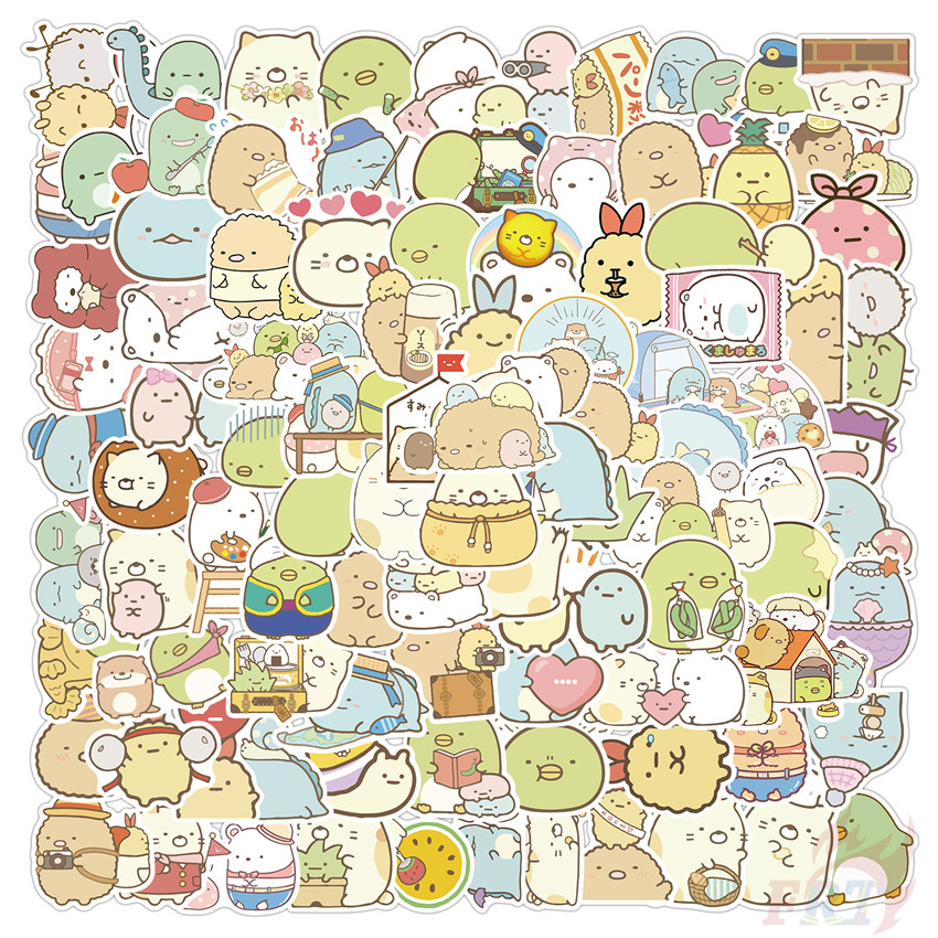 Bộ 100 miếng dán hình nhân vật hoạt hình Sumikko Gurashi đáng yêu