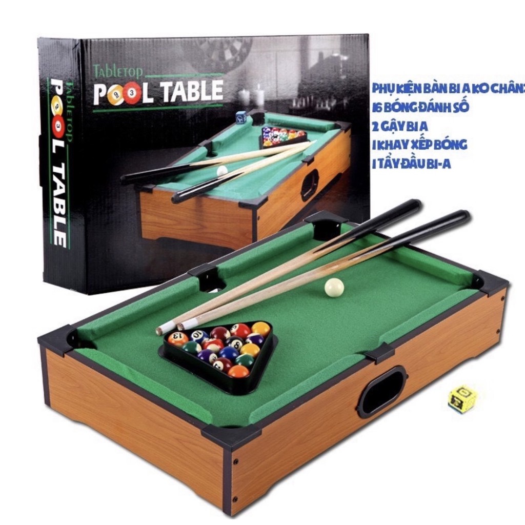 Bàn Bi-a Mini  Bàn Bi A Mini Cỡ Lớn Cho Trẻ Em Bằng Gỗ - Kích Thước 51x31x9.6 CM