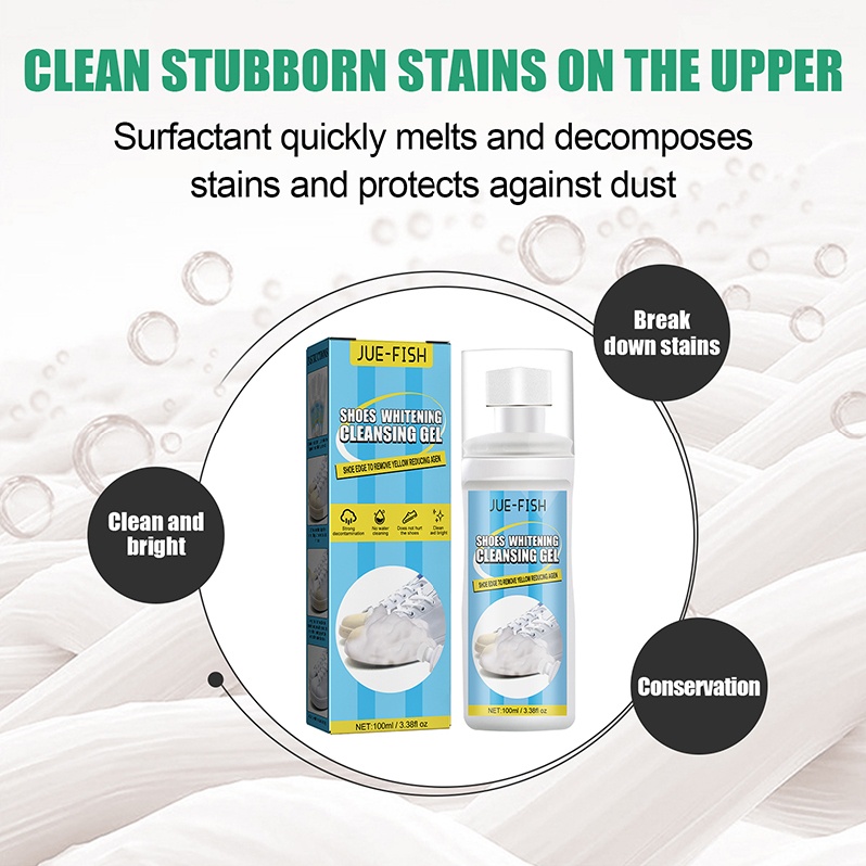 100ml Shoes Whitening Cleansing Gel Shoe Stain Remover Brush Tape