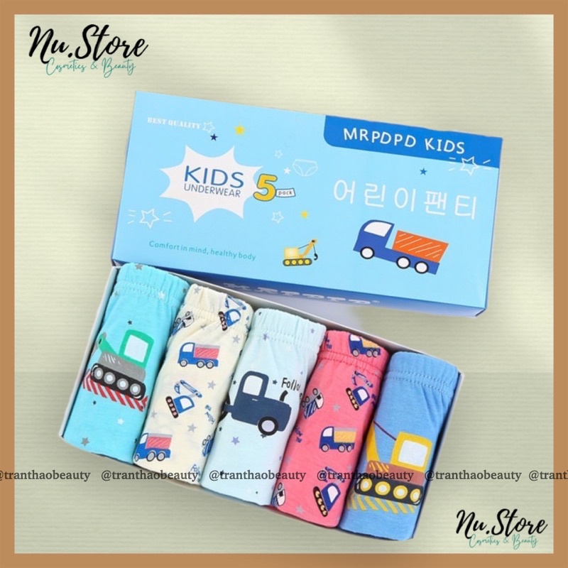 Set 5 Quần Lót Trẻ Em - Mẫu Xe Công Trường