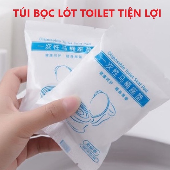 Bộ 10 miếng giấy lót bệ ngồi toilet dùng 1 lần tiện lợi