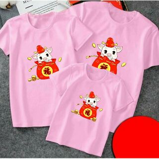 Áo thun gia đình chất cotton co giãn 4 chiều