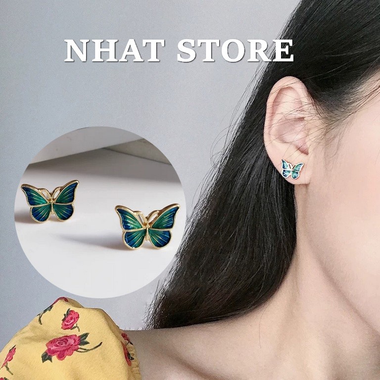 Bông tai nữ butterfly earrings Nhat Store