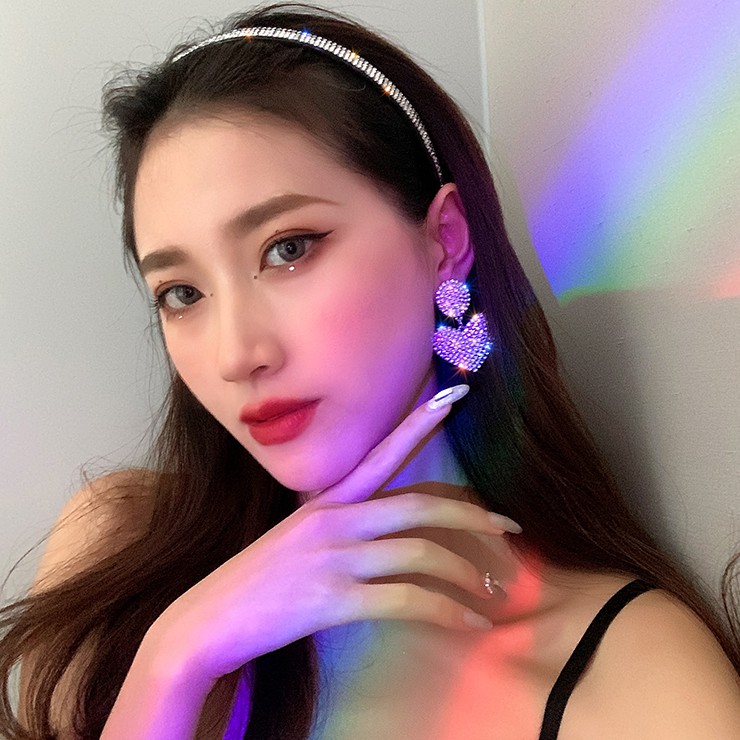 Bông tai đính đá toàn bộ siêu sang chảnh hình tim BT135