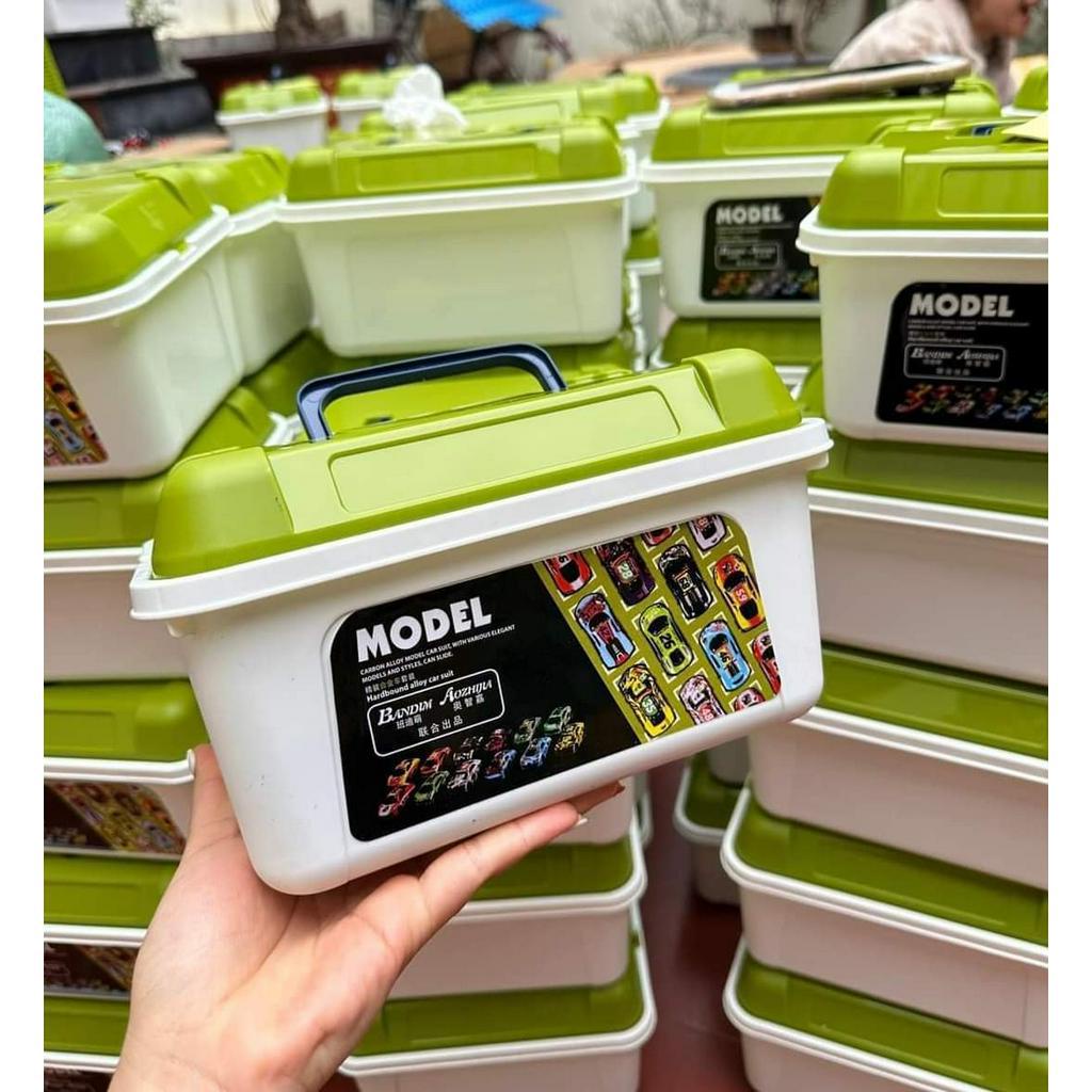 Thùng 30 Ô Tô Đồ Chơi Cho Bé, Set 30 Xe Đua Chạy Đà Cót Chất Liệu Hợp Kim, Nhựa ABS - Tặng Kèm Thùng Nhựa