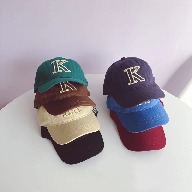 Mũ Lưỡi Trai Thêu Chữ K Phong Cách Nhật Bản Cá Tính Cho Bé