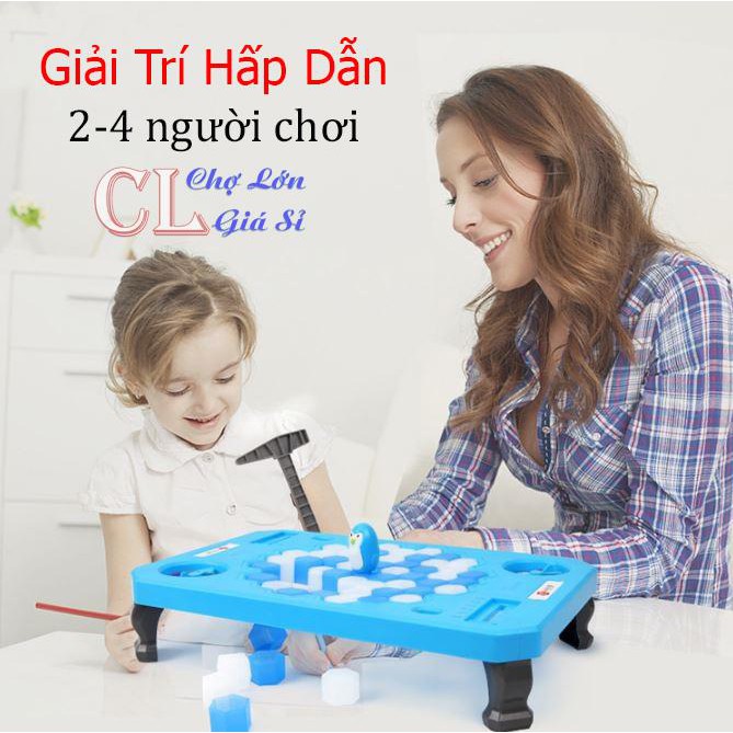 Bộ Trò Chơi Phá Ô Băng Giải Cứu Chim Cánh Cụt SIZE LỚN (Hình Chữ Nhật) Cực Vui Nhộn