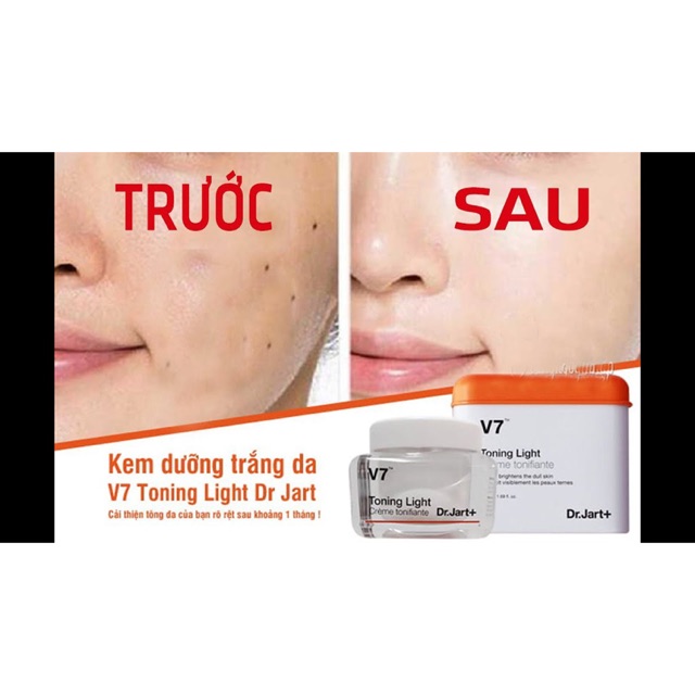 Kem dưỡng trắng da mờ thâm nám V7 Toning Light Dr.Jart+ 50ml