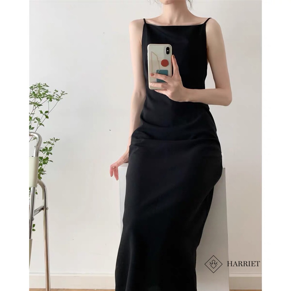 Váy liền dáng ôm cổ ngang chất len tăm Nora Harriet