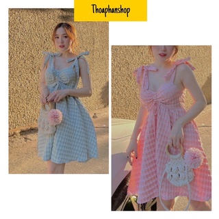 Đầm babydoll hai dây rút ngực