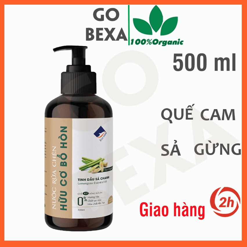 Nước rửa chén ECOCARE hữu cơ sinh học bồ hòn tinh dầu thiên nhiên 500ml