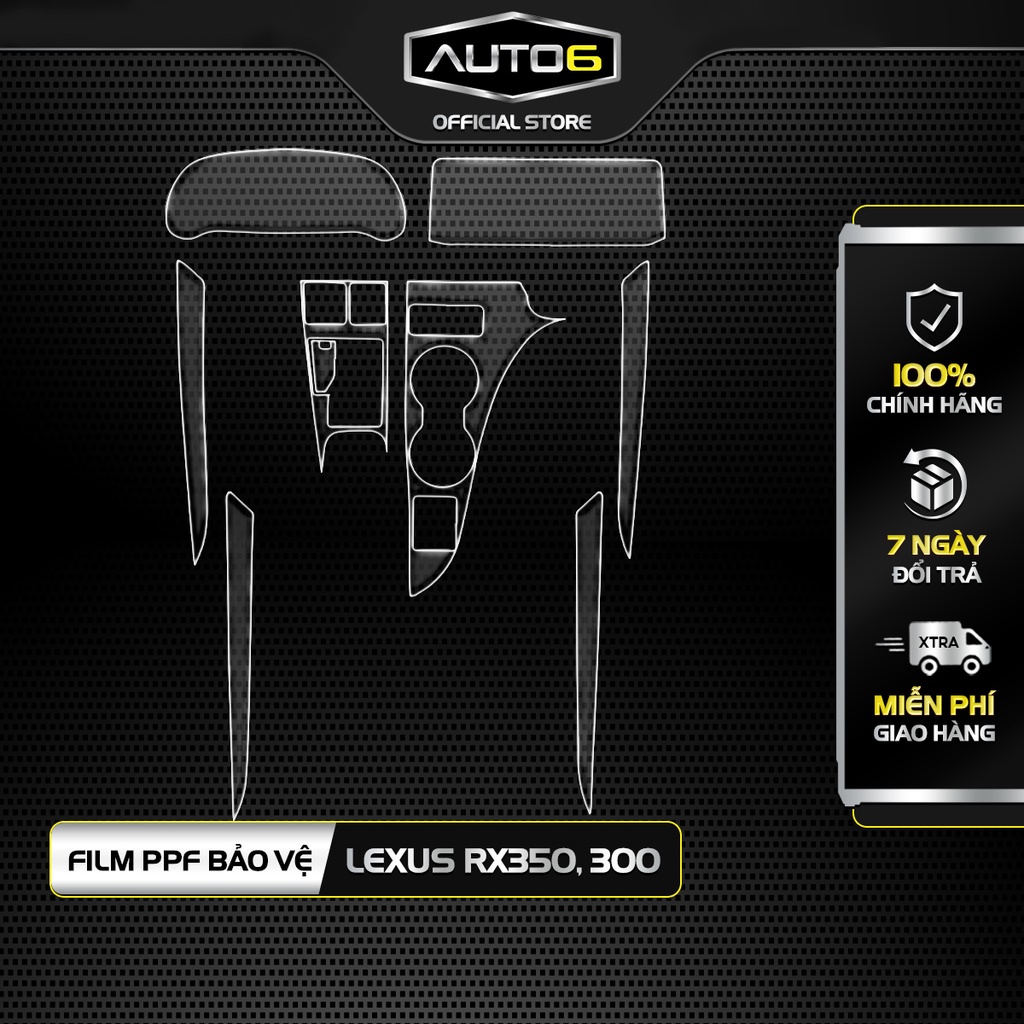 Bộ 8 chi tiết Film PPF trong suốt dán xe LEXUS RX350,300 2020-2022 chống xước bảo vệ nội thất ô tô - AUTO6