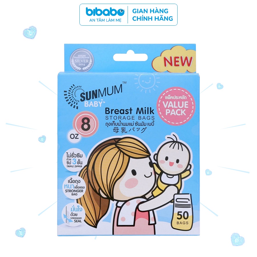 Túi trữ sữa SunMum Thái Lan không BPA 50 chiếc