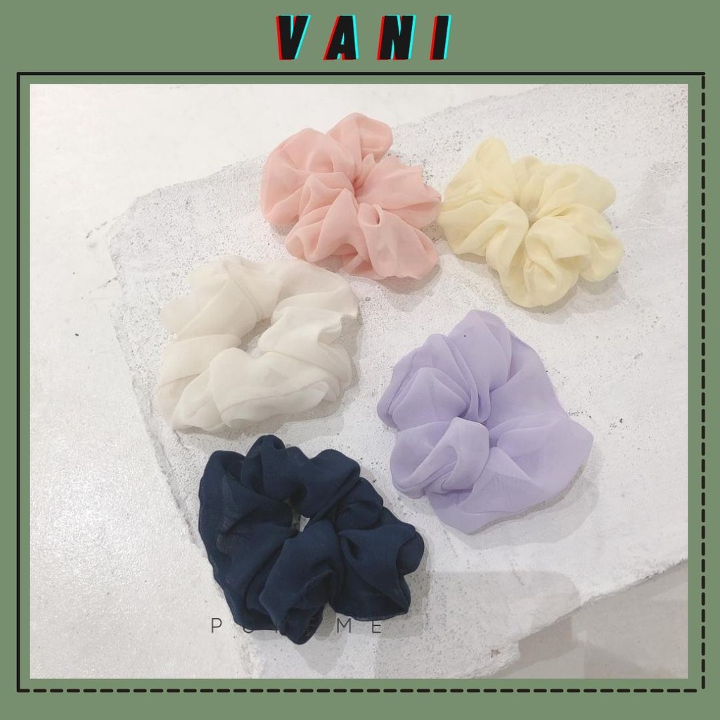 DÂY CỘT TÓC VẢI SCRUNCHIES CÁT HÀN MỎNG, LỤA MỎNG - CHẤT CHIFFON