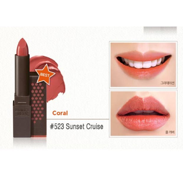 Son thiên nhiên không chì Burt's Bees Satin Lipstick 100% natural