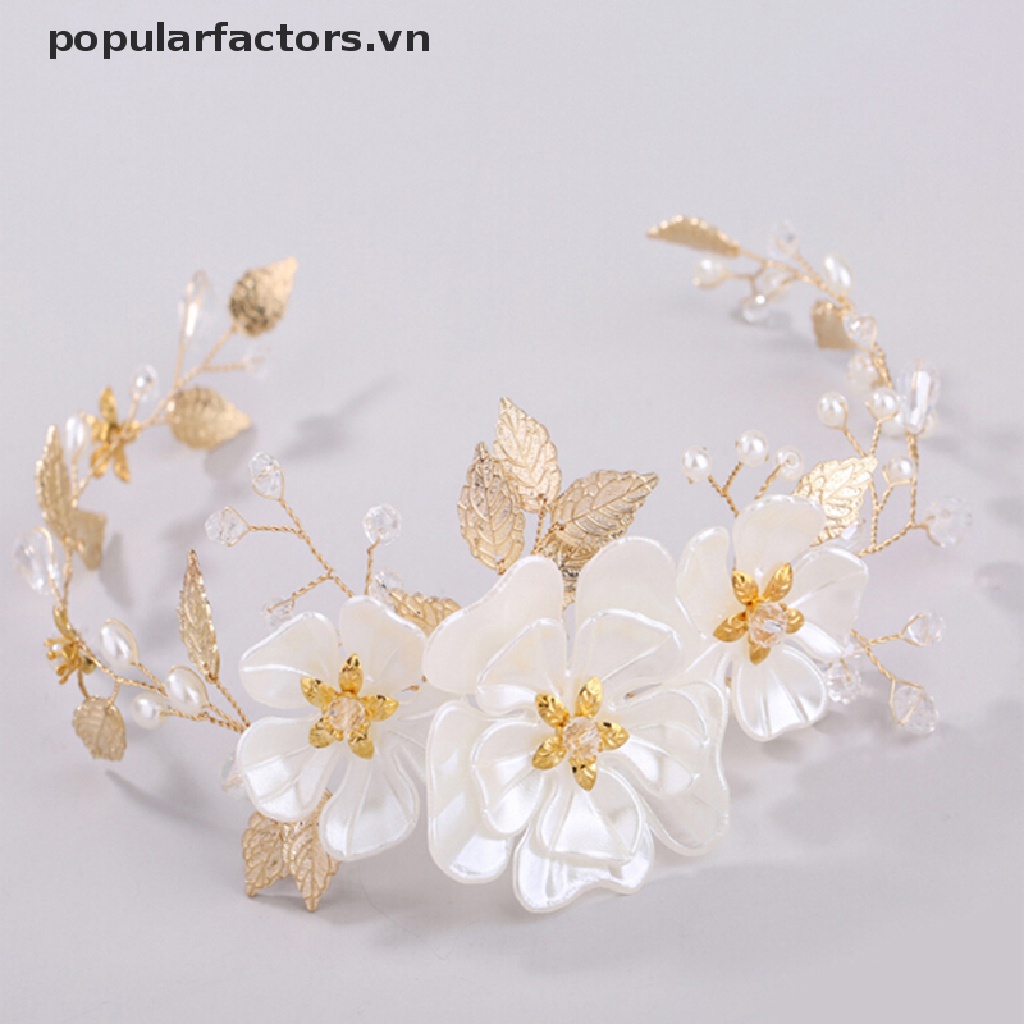 Kẹp Tóc Hoa Trắng Đính Đá Ngọc Trai Cho Cô Dâu