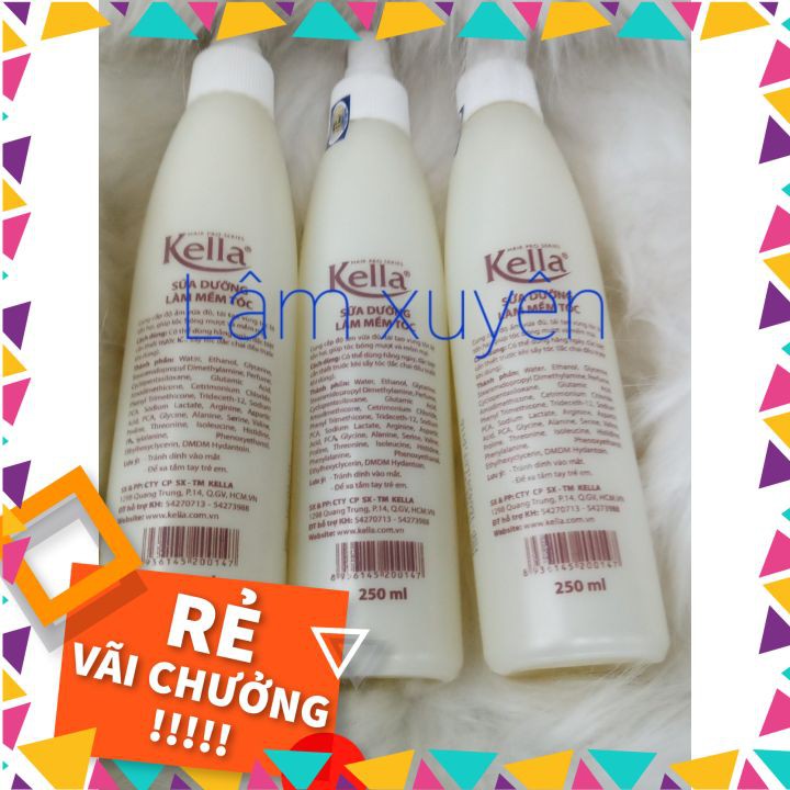 Sữa / Xịt nước dưỡng trắng làm mềm tóc Kella 250ml  FREESHIP  nuôi dưỡng tóc khỏe , phục hồi tóc yếu,khô  xơ ,chẻ ngọn