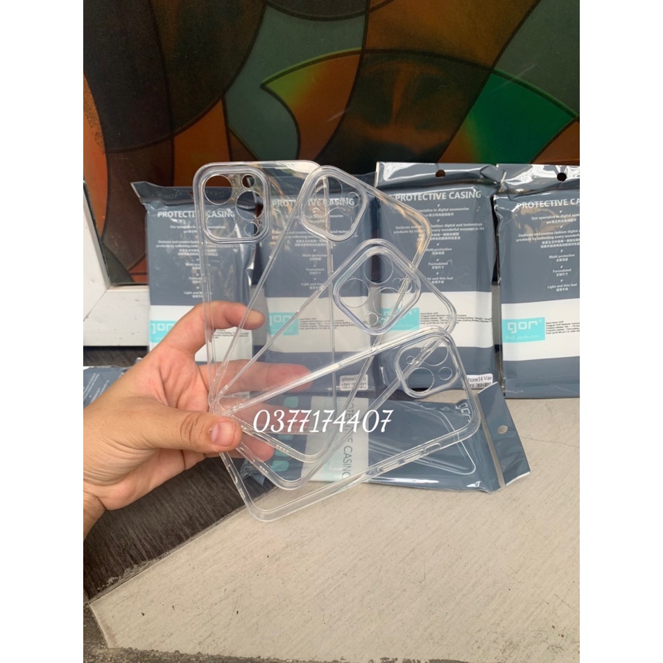 Ốp lưng dẻo iPhone 14, 14 Max, 14 Pro, 14 Pro Max TPU trong suốt bảo vệ camera Chính hãng Gor