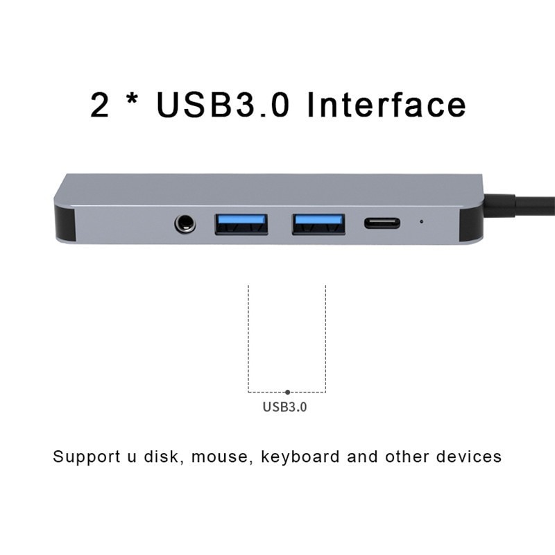Bộ Chuyển Đổi Usb Type C Sang 4k Hdmi-Adapter 3.5mm Usb C Sang Usb 3.0 Type-C Pd | BigBuy360 - bigbuy360.vn