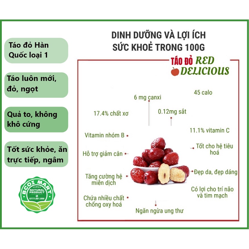 [Mã GROSALE giảm 10% đơn 150K] Táo đỏ Hàn Quốc - Date mới - Ngọt và thơm