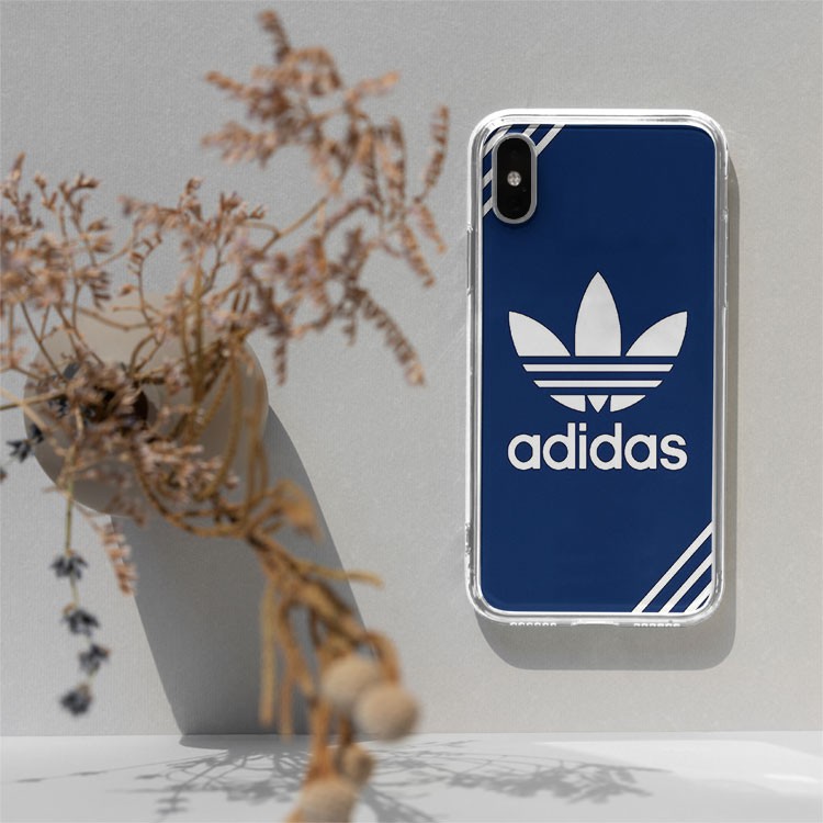 Ốp lưng logo ADIDAS trắng xanh 3 sọc ghi cho Iphone 5 6 7 8 Plus 11 12 Pro Max X Xr ADIPOD00094