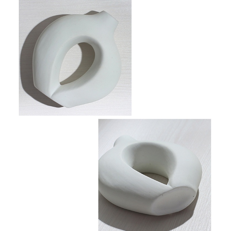 Chậu Hoa Bằng Gốm Sứ Màu Trắng Thiết Kế Hình Học Hiện Đại Phong Cách Bắc Âu