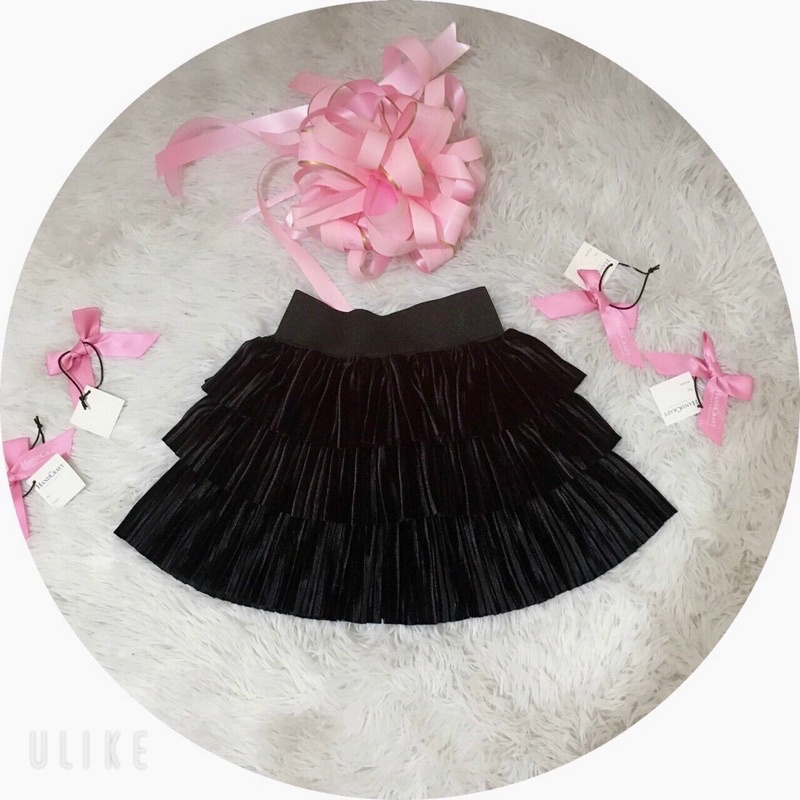 Chân váy Nhung xếp ly 3 tầng siêu đẹp cho bé gái 12-40kg